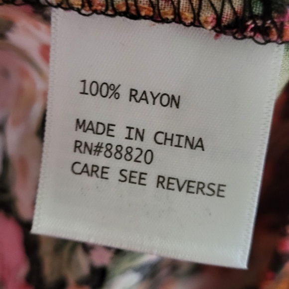 Autumn Floral Flutter Sleeve Rayon Blouse - Picture 7 of 7